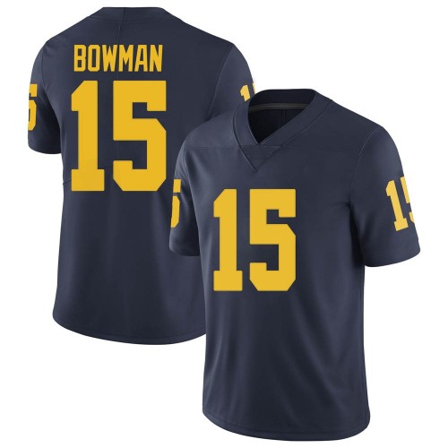 Alan Bowman Michigan Wolverines Men's NCAA #15 Navy Limited Brand Jordan College Stitched Football Jersey TZI0454EZ